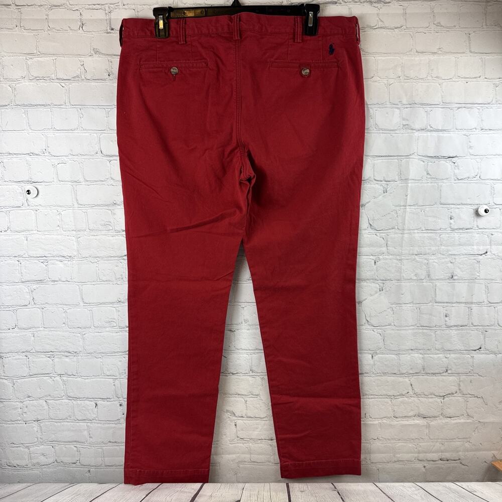 Polo Ralph Lauren Mens 38X32 Red Stretch Slim Fit Cotton Twill Polo Chino Pants - Picture 5 of 11